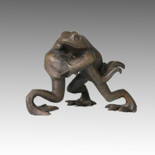 Animal Statue Small 2 Frogs Bronze Sculpture Tpal-047